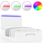 VidaXL Cadre de lit ottoman avec matelas blanc 140x200 cm similicuir