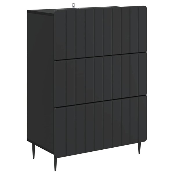 vidaXL Armoire à tiroirs Noir 66 x 34 5 x 92 cm Bois d'ingénierie