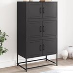 vidaXL Buffet noir 68 5x38 5x123 5 cm acier