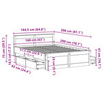 vidaXL Cadre de lit sans matelas avec tête de lit brun cire 160x200 cm
