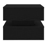 vidaXL Table basse avec lumières LED chêne noir 50x50x40 cm