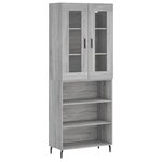 vidaXL Buffet haut Sonoma gris 69 5x34x180 cm Bois d'ingénierie