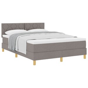 vidaXL Lit à ressorts avec matelas Taupe 160 x 200 cm tissu
