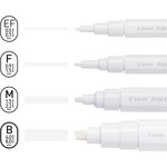 Etui de 4 Marqueurs à Pigment PINTOR WHITE Extra Fine  Fine  Moyenne et Large PILOT