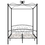 vidaXL Cadre de lit à baldaquin sans matelas noir métal 120x200 cm