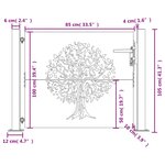 vidaXL Portail de jardin 105x105 cm acier corten conception de l'arbre