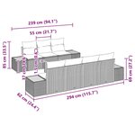 vidaXL Ensemble de canapé de jardin avec coussin 8 Pièces Gris Poly rotin