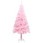 vidaXL Arbre de Noël artificiel pré-éclairé et boules rose 180 cm PVC