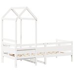vidaXL Lit de jour avec toit sans matelas blanc 90x190 cm bois massif