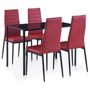 vidaXL Mobilier de salle à manger 5 Pièces Rouge bordeaux