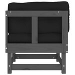 vidaXL Canapés d'angle avec coussins 2 Pièces gris bois de pin massif