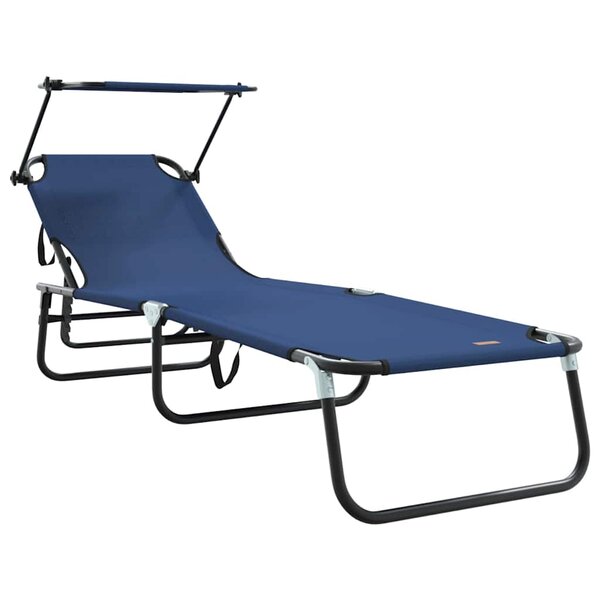 vidaXL Chaise longue pliante Bleu 190 x 57 x 81 cm oxford