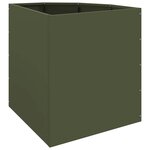 vidaXL Jardinière d'Angle Vert olive 45 x 45 x 50 cm Acier