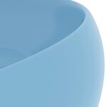 vidaXL Lavabo rond de luxe Bleu clair mat 40x15 cm Céramique