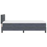Lit box spring vidaXL avec matelas Gris foncé 90x200 cm Velours
