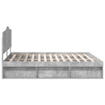 vidaXL Cadre de lit avec tête de lit Béton 180 x 200 cm Pin massif