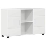 vidaXL Buffet avec étagère FLORIN Blanc brillant 88 5 x 30 5 x 55 5 cm