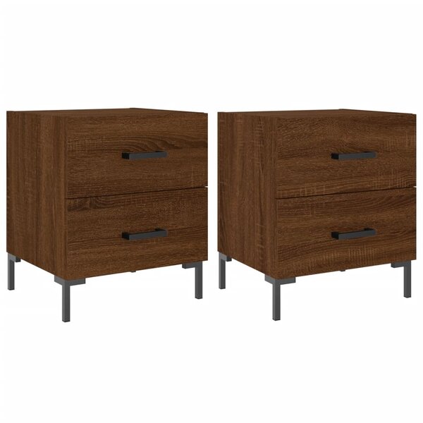 vidaXL Tables de chevet 2 Pièces chêne marron 40x35x47 5 cm