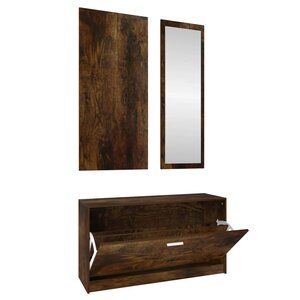 vidaXL Ensemble d'armoires à chaussures 3-en-1 Chêne fumé