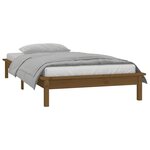 vidaXL Cadre de lit à LED marron miel 100x200 cm bois massif