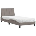vidaXL Lit avec matelas taupe 90x200 cm tissu