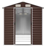 vidaXL Abri de jardin marron 191 x 470 x 198 cm en acier galvanisé
