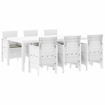 vidaXL Ensemble de salle à manger pour jardin 7 pc Blanc Polypropylène