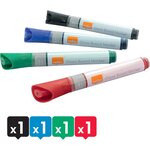 Nobo Marqueurs assortis de tableau blanc en verre 4 Pièces