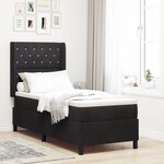 vidaXL Lit coffre avec matelas noir 80x200 cm velours