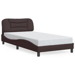 vidaXL Cadre de lit avec LED sans matelas Hvar marron foncé 100x200cm tissu