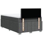 vidaXL Sommier à lattes de lit avec matelas Gris foncé 120x200cm Tissu