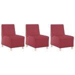 vidaXL Chaises Sofa 3 Pièces Rouge bordeaux 55 x 74 x 82 cm Faux cuir