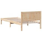 vidaXL Cadre de Lit Simple en Bois de Pin Naturel Bois de Pin Massif