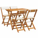 vidaXL Ensemble bistrot 5 Pièces Marron Bois d'acacia massif