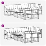 vidaXL Ensemble de canapés d'extérieur 9 Pièces Blanc et crème