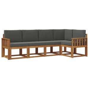vidaXL Ensemble de canapés d'extérieur 5 pc Naturel et Anthracite