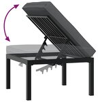 vidaXL Salon de jardin 4 Pièces avec coussins noir aluminium