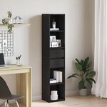 Bibliothèque modulable vidaXL Noir Chêne 36x30x171 cm Bois d'ingénierie