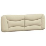 vidaXL Cadre de lit avec lumières LED crème 160 x 200 cm tissu