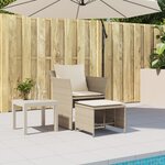 vidaXL Chaise de jardin avec tabouret beige résine tressée
