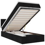 vidaXL Lit ottoman avec matelas noir 90x200 cm tissu