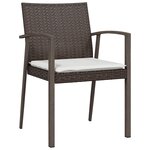 vidaXL Ensemble de salle à manger de jardin 5 pièces avec coussins en poly rotin marron