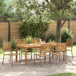 vidaXL Ensemble de salle à manger pour jardin 7 Pièces Gris Poly rotin