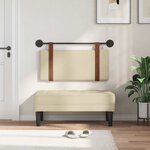 vidaXL Tête de lit suspendue Avec lumière LED Crème PU antique