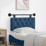 vidaXL Tête de lit suspendue Bleu Tissu
