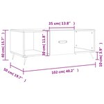 vidaXL Table basse Blanc brillant 102x50x40 cm Bois d'ingénierie