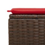 vidaXL Tabouret de jardin avec coussin Marron 55x55x37 cm Résine tressée
