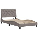 vidaXL Cadre de lit avec LED sans matelas taupe 100x200 cm tissu