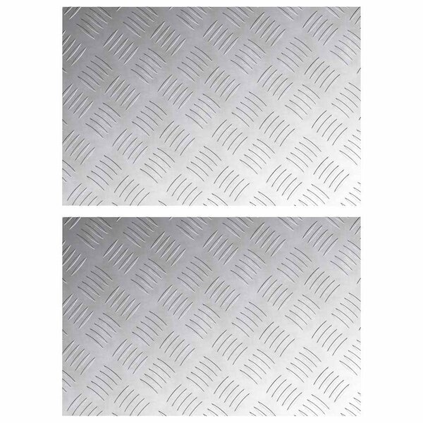 vidaXL Nez de marche Rectangulaire 2 Pièces Argenté 60 x 40 cm Aluminium