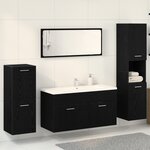 vidaXL Ensemble de meubles de salle de bain 4 pièces Chêne Noir Bois Technique